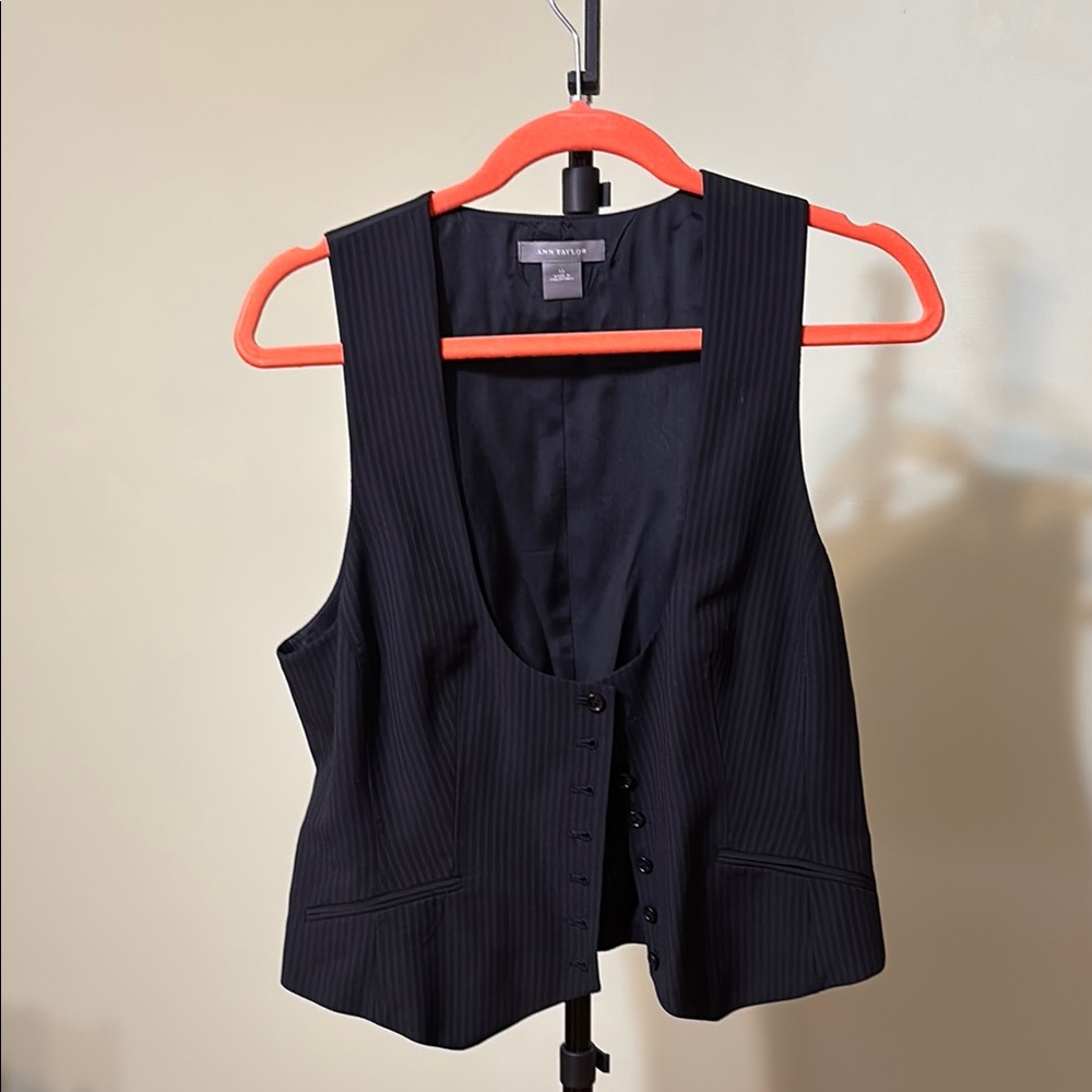 Black Pinstripe Vest by Ann Taylor